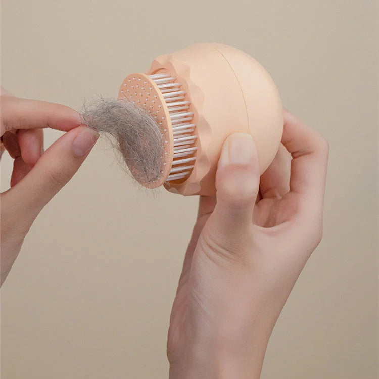 Floating Massage Pet Needle Comb in orange pink and baby blue for cat hair cleaning