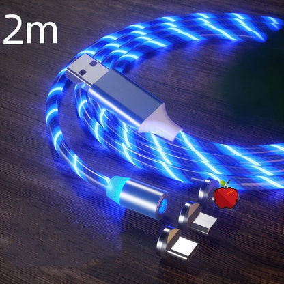 Magnetic Charging Cable Streamer in blue, red, green, and colorful options