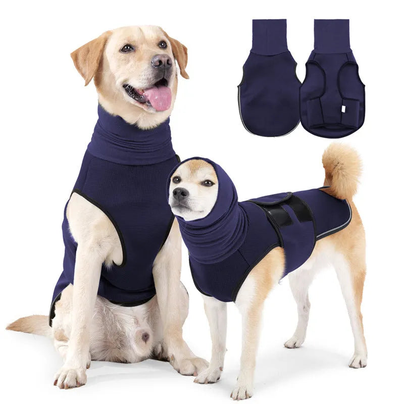Army green dog anxiety jacket with gentle pressure design for calming support