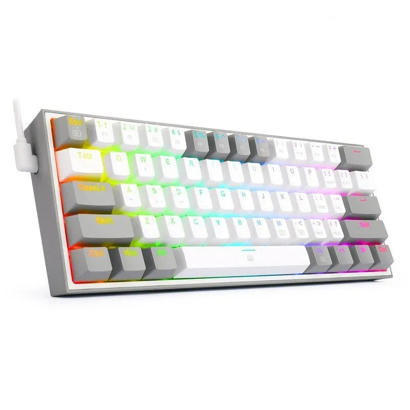 White pink RGB mechanical keyboard with dual-colour keycaps and multimedia controls