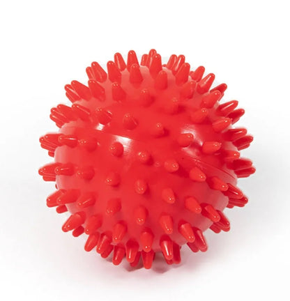 Large dog vocal toy ball in blue TPR, 11cm bouncy sounding ball for fetch play