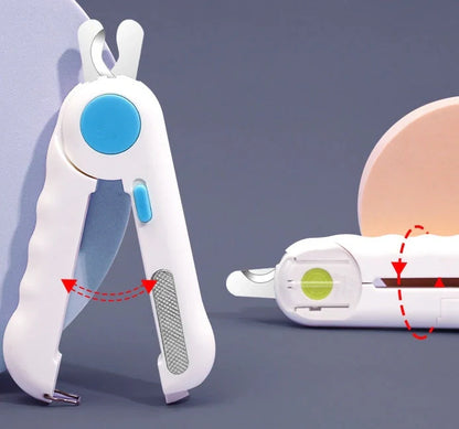LED illuminated pet nail clippers for safe and precise trimming