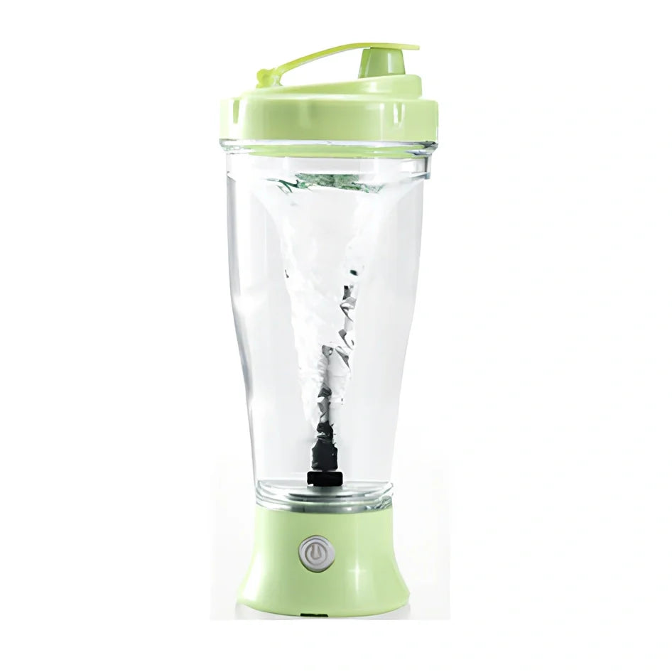 Mini automatic protein powder electric mixing cup in black, green, white, or orange colours