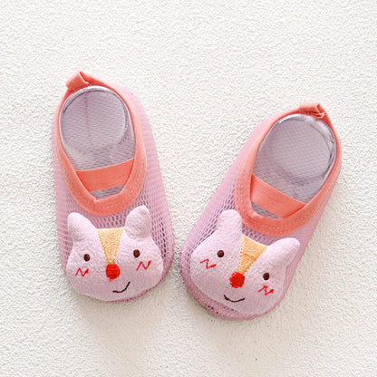 Non-slip baby shoes and socks with cartoon designs for infants and toddlers