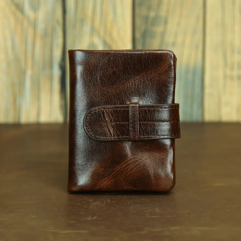 Genuine leather women's wallet with multiple card slots in brown and black colour options