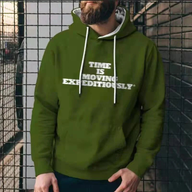 Men's solid color casual hoodies with unique 3D print design for stylish comfort