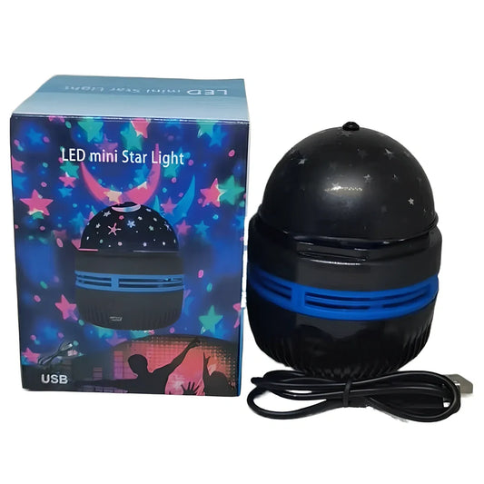 Mini crystal magic ball projection light showing starry sky and aurora water patterns on wall