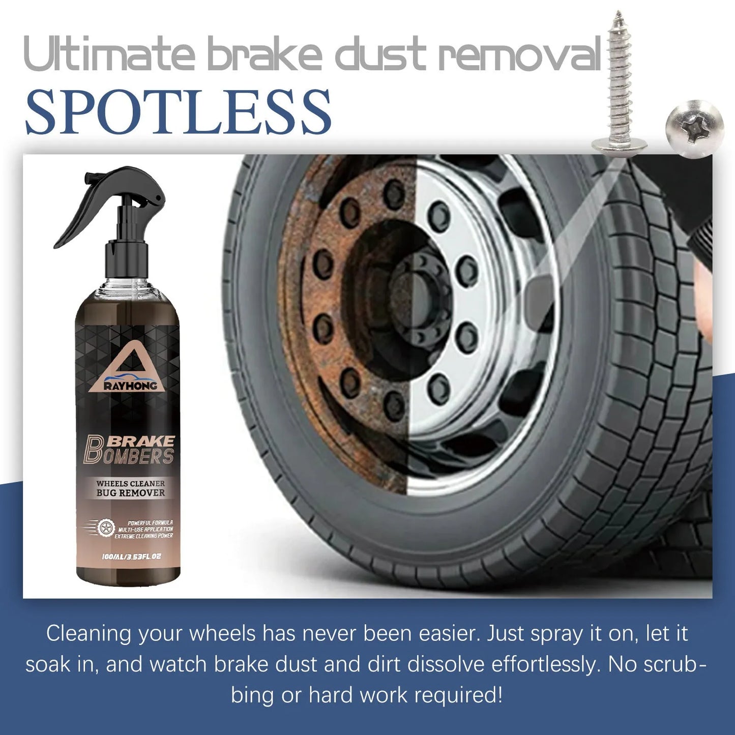 120ml car brake cleaner bottle with sponge towel for disc brake and caliper cleaning