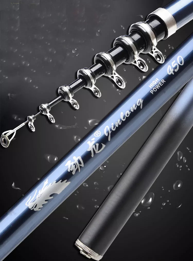 Full Carbon Rock Fishing Rod for sea and hand fishing in blue