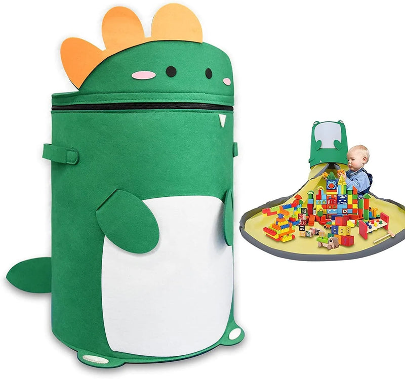 Felt Storage Bag and Play Mat 2-in-1 with Pull Rope: A 35cm Cube for Child's Toy Organisation and Floor Play Space