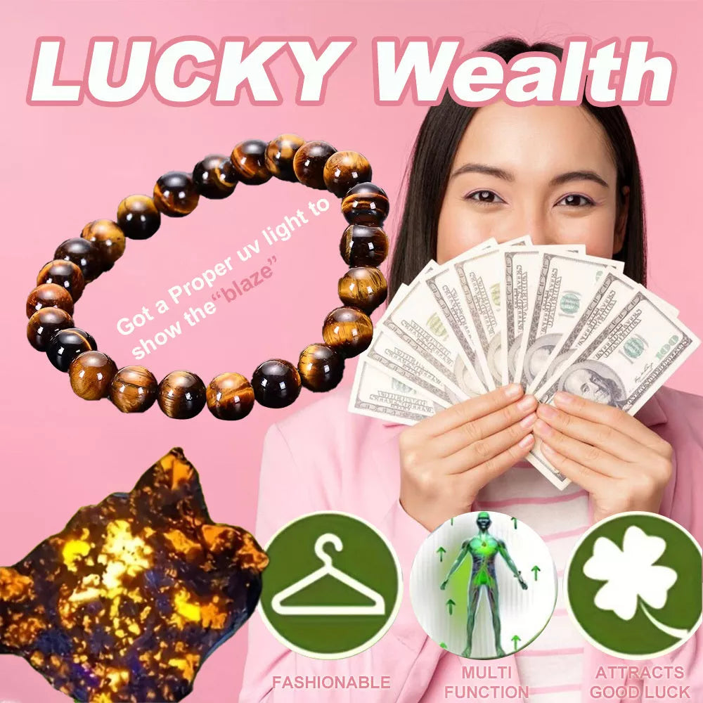 Handmade tiger eye stone elastic beaded bracelet for stress relief and yoga