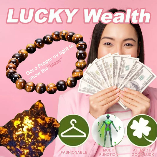 Handmade tiger eye stone elastic beaded bracelet for stress relief and yoga