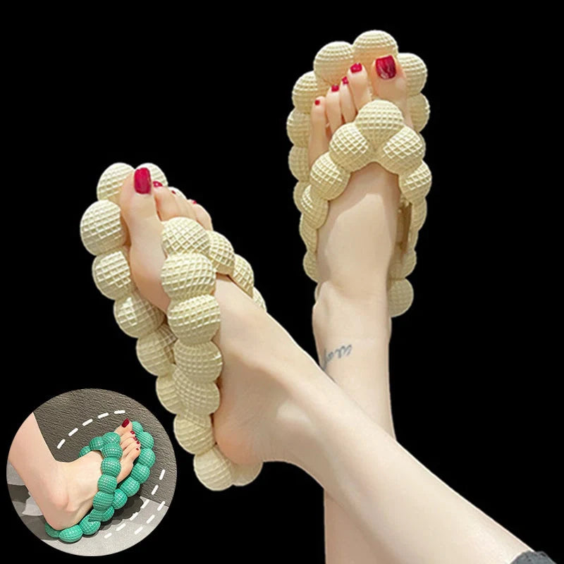 Women's PVC bubble slippers with herringbone sole in various colors