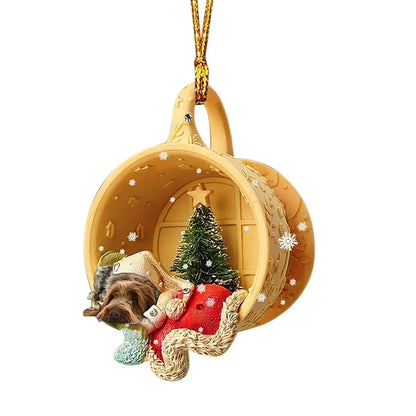 8cm acrylic sausage dog hanging decoration in multiple colours for home display