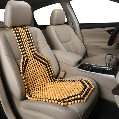 Universal ventilated car seat cushion in beige or black for summer driving comfort