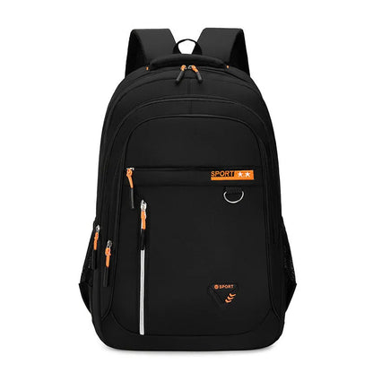 Men's Oxford cloth large capacity schoolbag with air pillow belt in red, green, blue, and black colour options