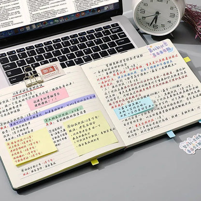 Square faux leather mesh cover notebook open on a blank Daolin paper page.