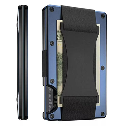 Metal carbon fiber wallet with RFID blocking technology in various colors
