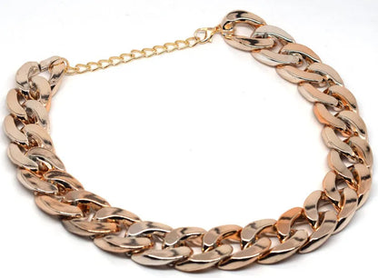 Gold colour chain style dog collar adjustable from 21cm to 50cm circumference for small medium dogs