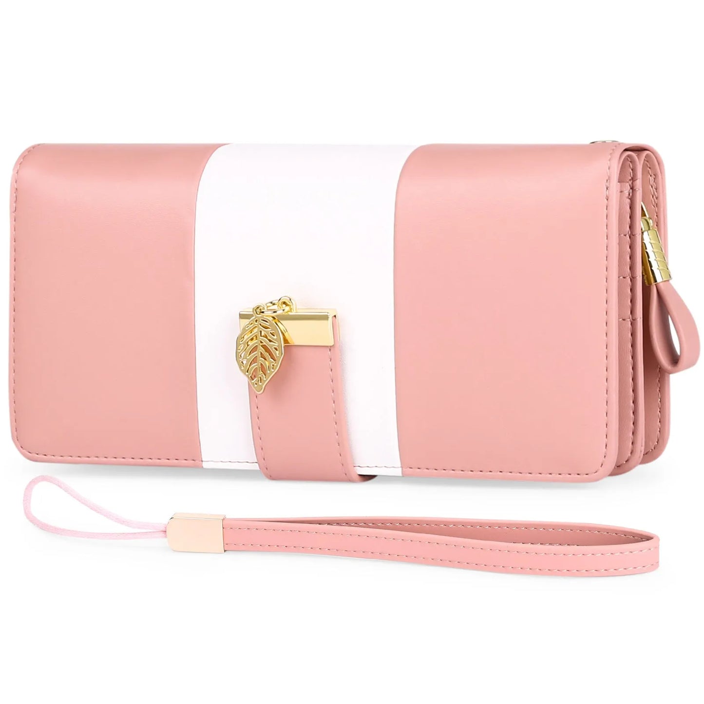 Anti-theft PU leather handbag with lock closure showing 19.5cm compact design