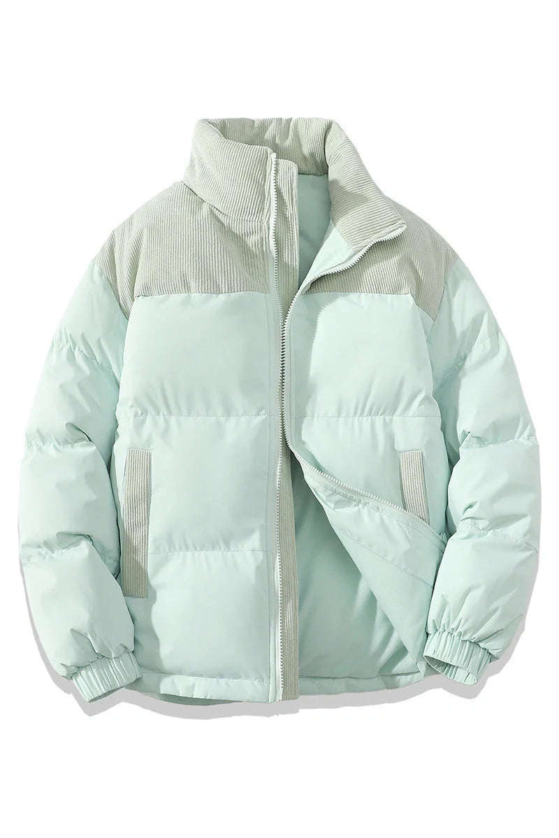 Stylish winter stand collar cotton padded jacket for men and women in various colors