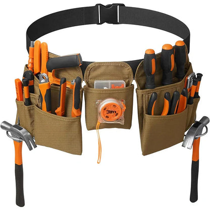 Adjustable Tool Belt in 900D Oxford Cloth with multiple pockets for tool organization