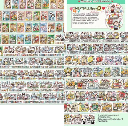 Haemorrhoid tape packaging stickers with cute cartoon characters on Japanese paper, 42 style options