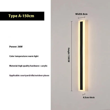 150cm outdoor LED straight wall lamp with wrought iron shell and IP65 waterproof rating