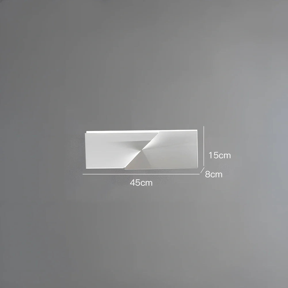 Minimalist iron wall lamp in matte white with LED lighting and slim profile