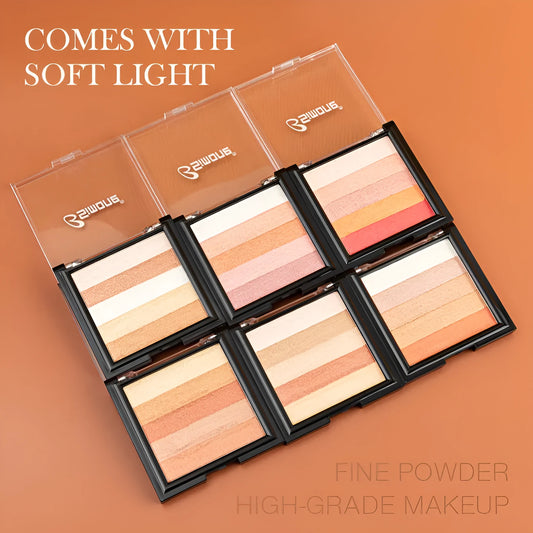 Highlight eye shadow plate for brightening and contouring with six colour options