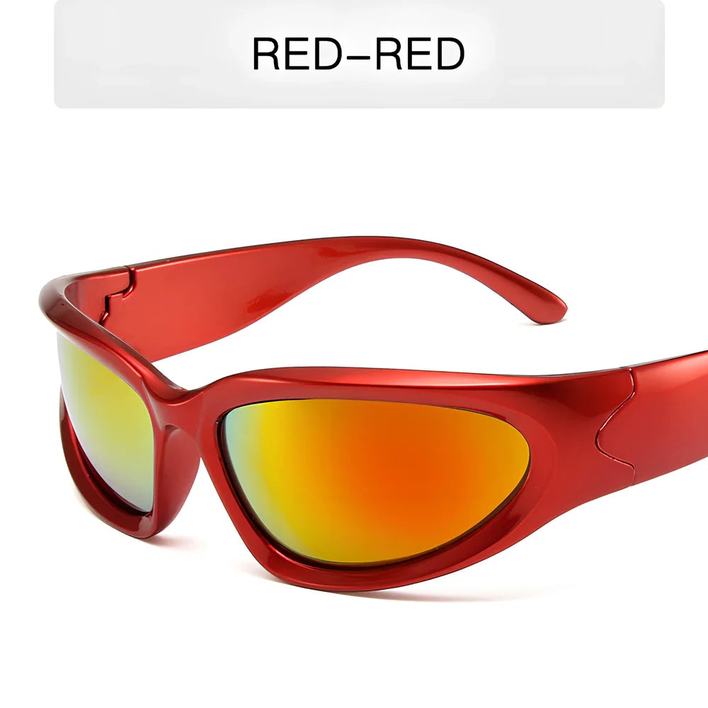 Personalised steam punk full frame cycling sunglasses in sand black grey chip style with mercury lenses for glare reduction