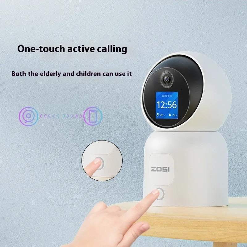 Zhou Shi wireless indoor security camera with plastic housing and screw-fixed bracket