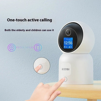 Zhou Shi wireless indoor security camera with plastic housing and screw-fixed bracket