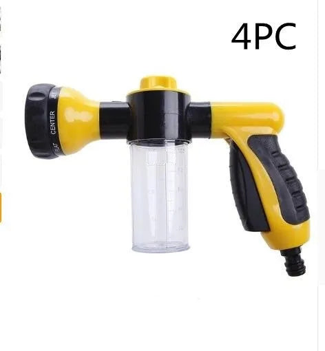 Green high-pressure foam spray gun with adjustable nozzle for car and household cleaning
