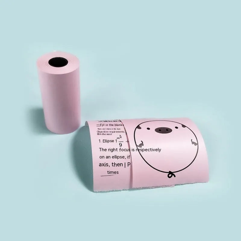 57mm x 30m thermal paper roll for student printers in pink and yellow blue option