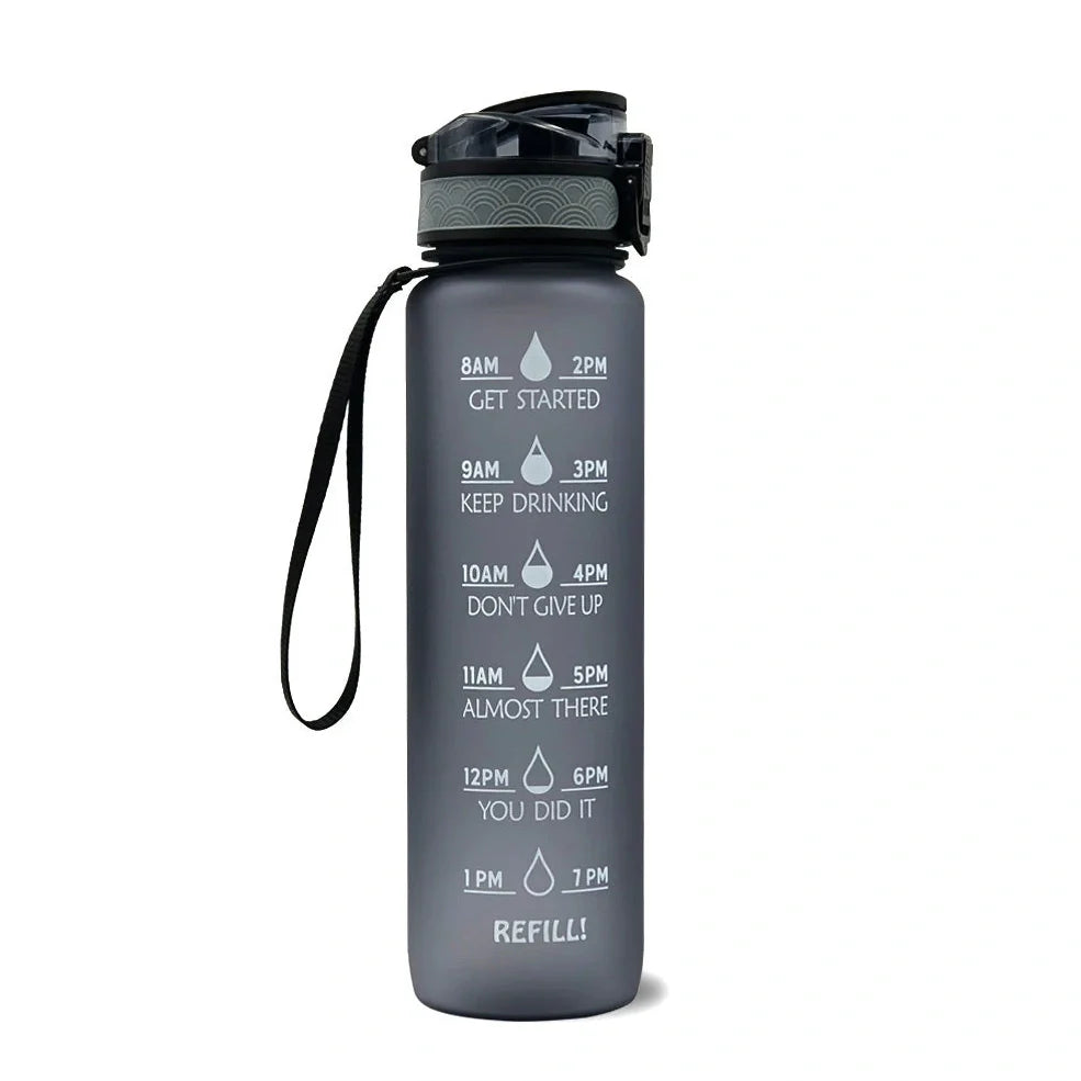 1000ml gradient sports water bottle with 29.5cm height and food-grade plastic construction