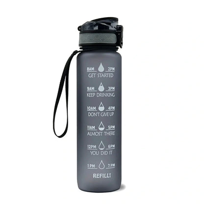1000ml gradient sports water bottle with 29.5cm height and food-grade plastic construction