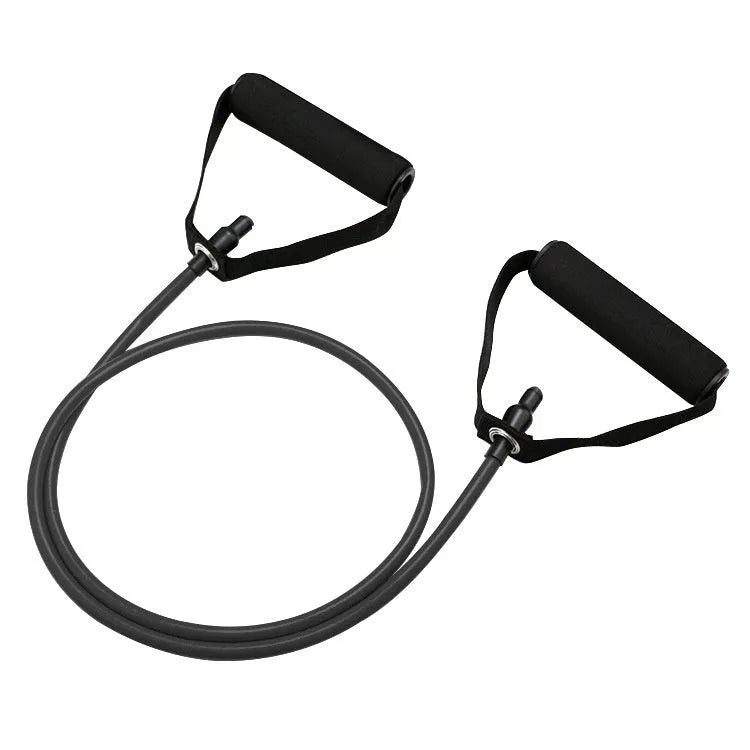 Adjustable chest expander with colour-coded TPE tension rope showing 10LB to 30LB resistance options