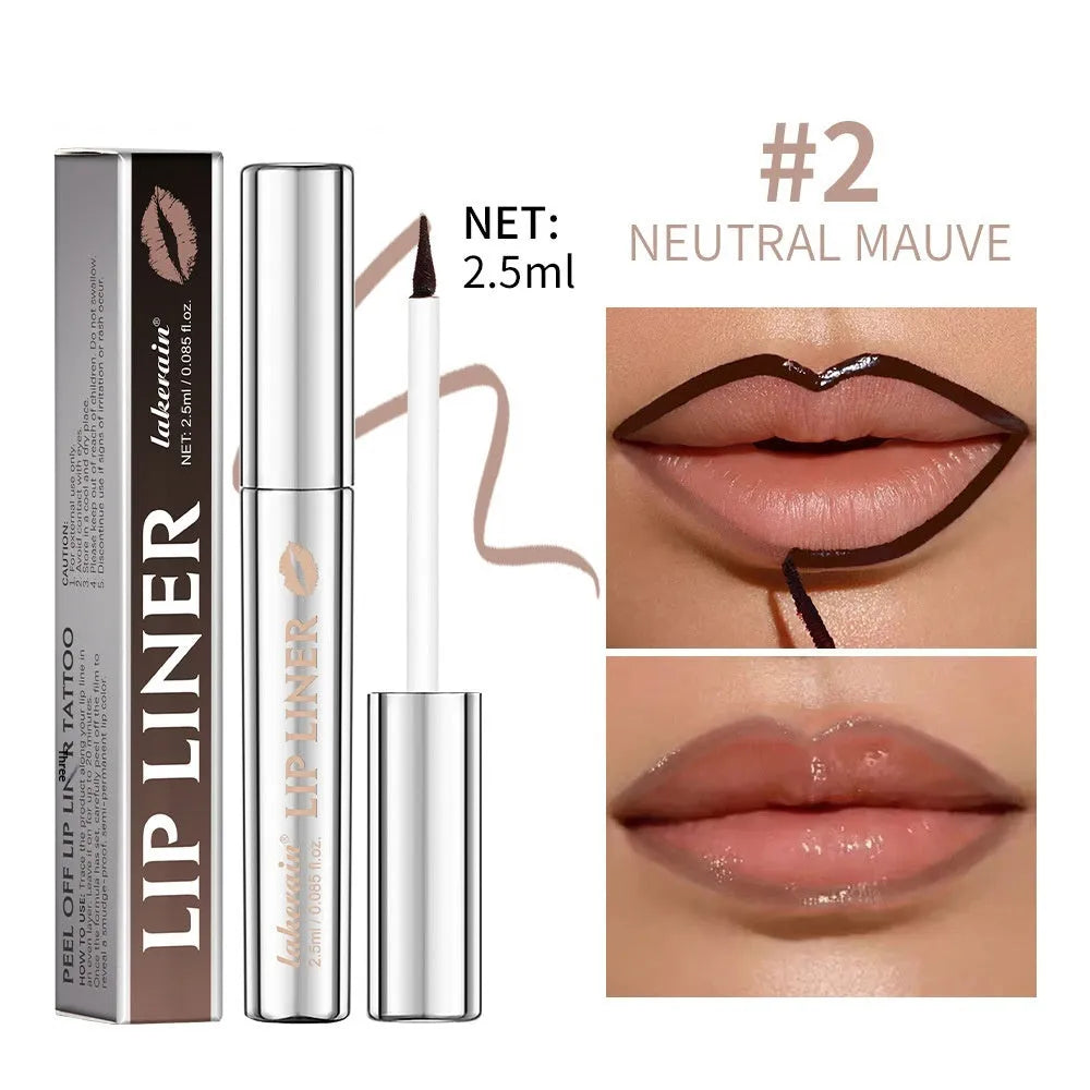 Matte finish pointed toe lip liner with precision tip in four colour options