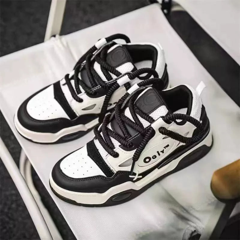 Women's round toe mid heel sneakers with muffin bottom in black and fluorescent green