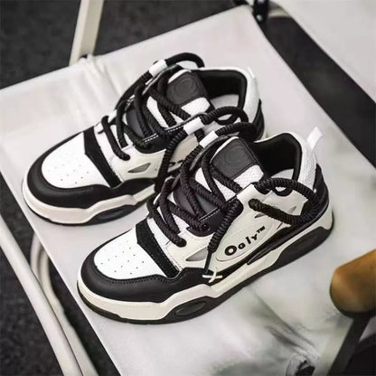 Women's round toe mid heel sneakers with muffin bottom in black and fluorescent green