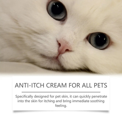 60g jar of natural pet antipruritic cream for cats with tea tree oil and aloe vera extracts.