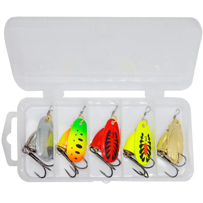 R Composite Rotating Sequins Copper Bell Fishing Lure in multiple metallic colours showing 3# size and construction details