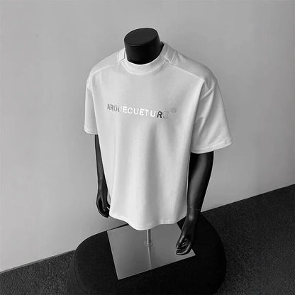 Men's plain cotton short sleeve pullover t-shirt in loose fit casual style
