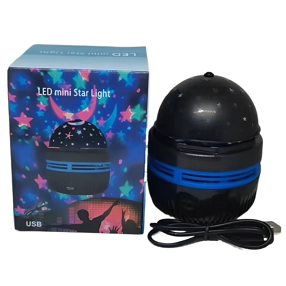Mini crystal magic ball projection light showing starry sky and aurora water patterns on wall