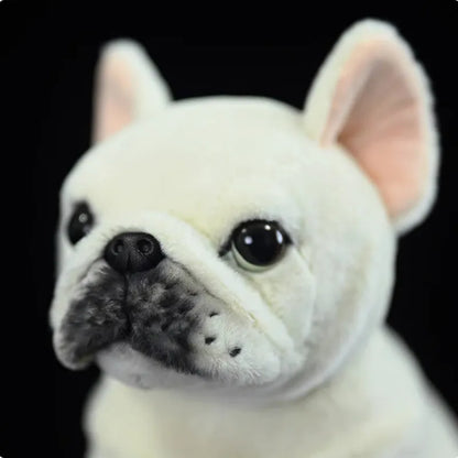 Cream French plush dog doll, 23 cm tall, with plush fabric and PP cotton filling