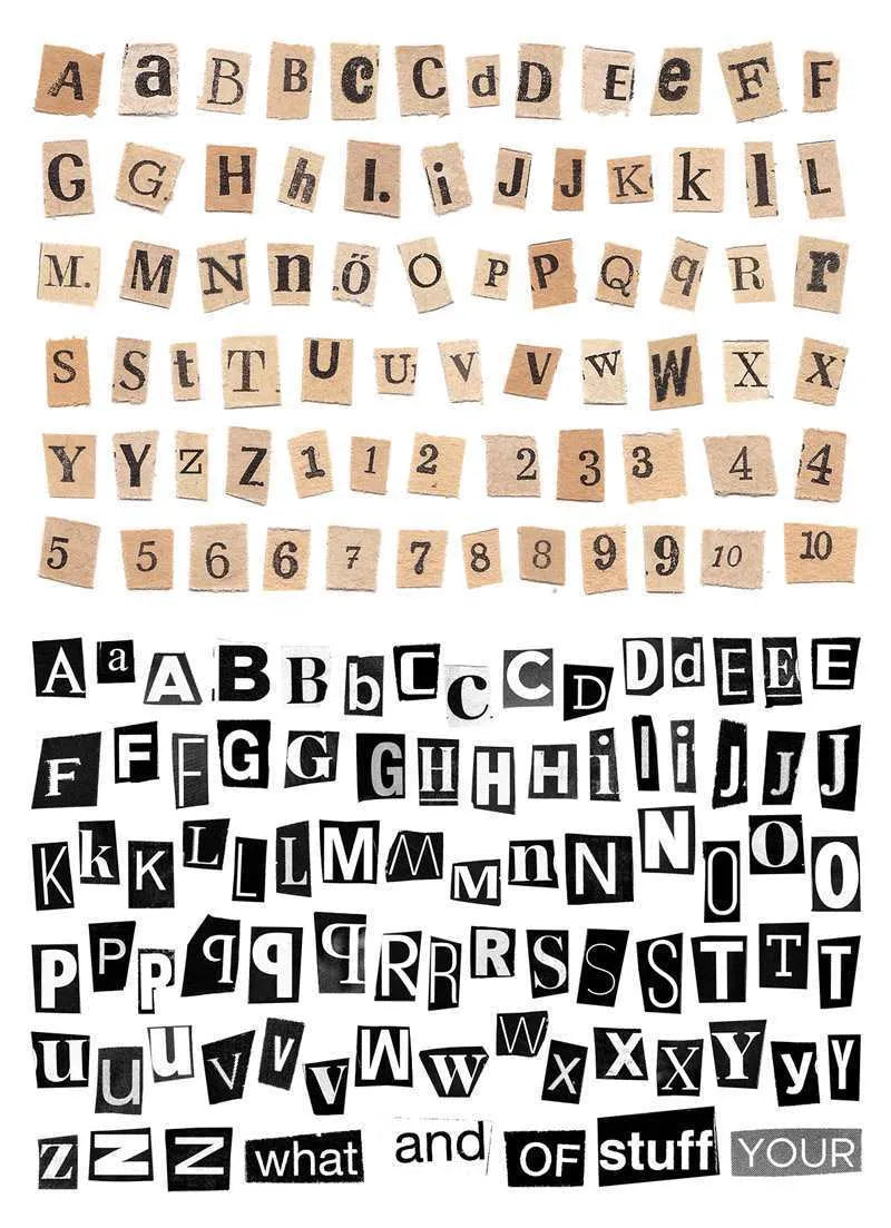 English letters and numbers symbol label sticker material decoration stickers in cute style with 5 sets