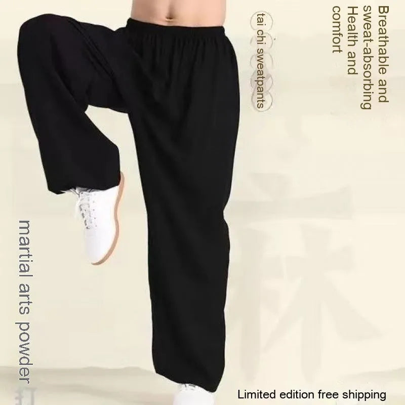 Children's high elasticity martial arts practice pants for Sanda in black, red, or white colours.