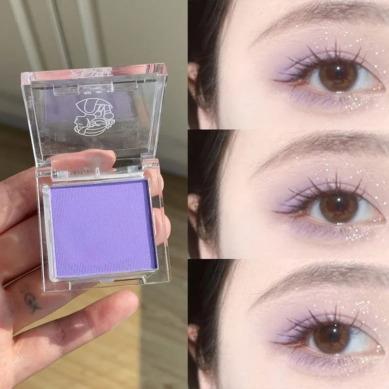 Bright yellow matte eyeshadow single pan with 2g net content for monochrome makeup application