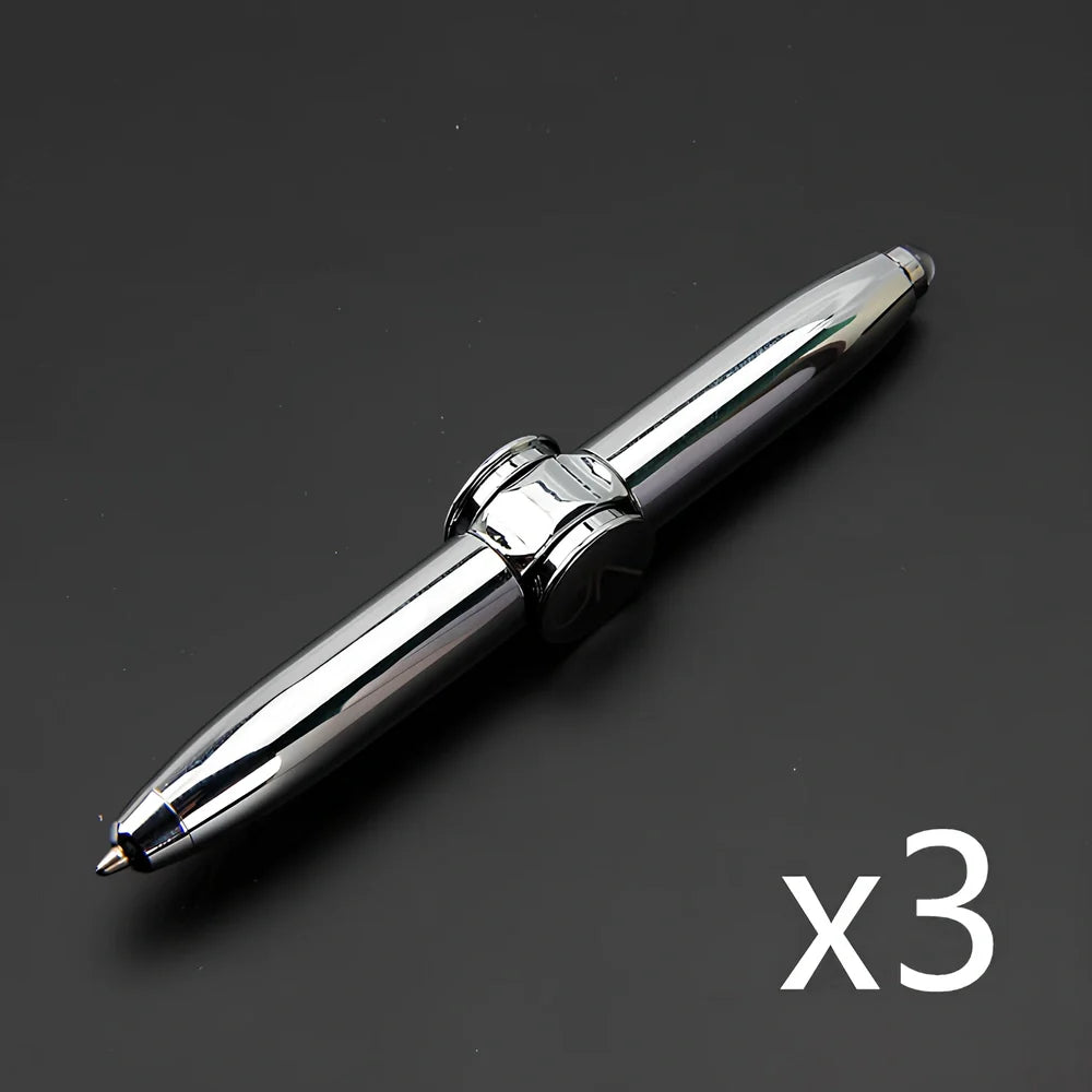 Multifunctional decompression gyro ballpoint pen showing 10.3cm length and spinning mechanism